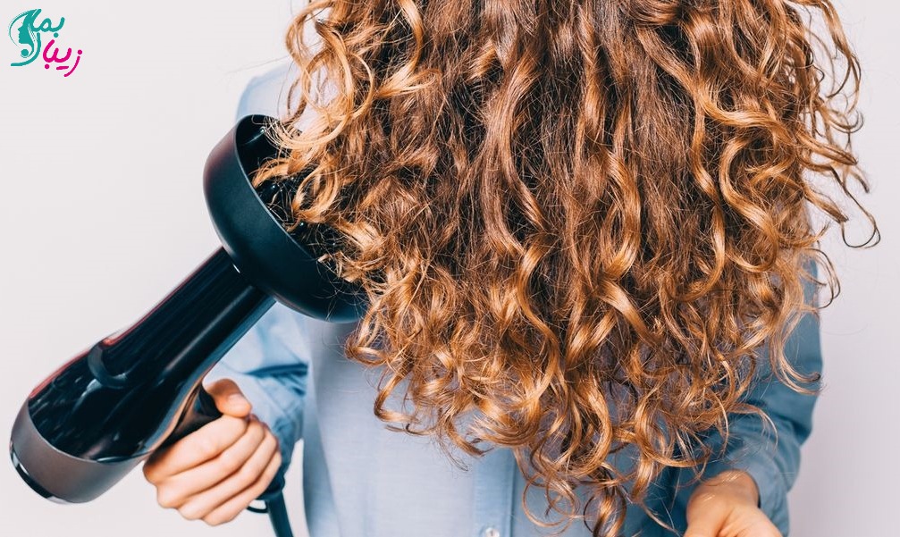سشوار کشیدن صحیح و استفاده کردن از دیفیوزر برای وز نشدن مو