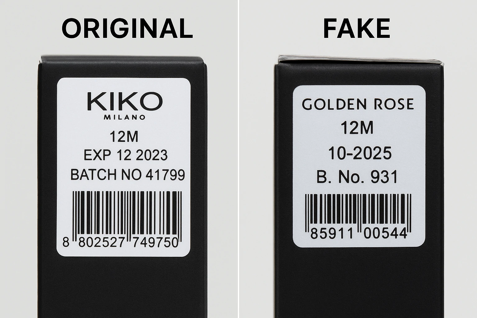 فونت و نوشته بین محصول فیک و اصل