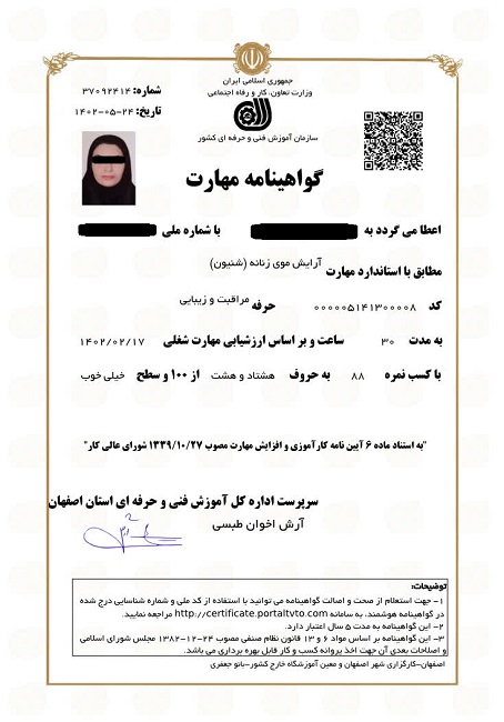 آموزش شینیون مو در اصفهان