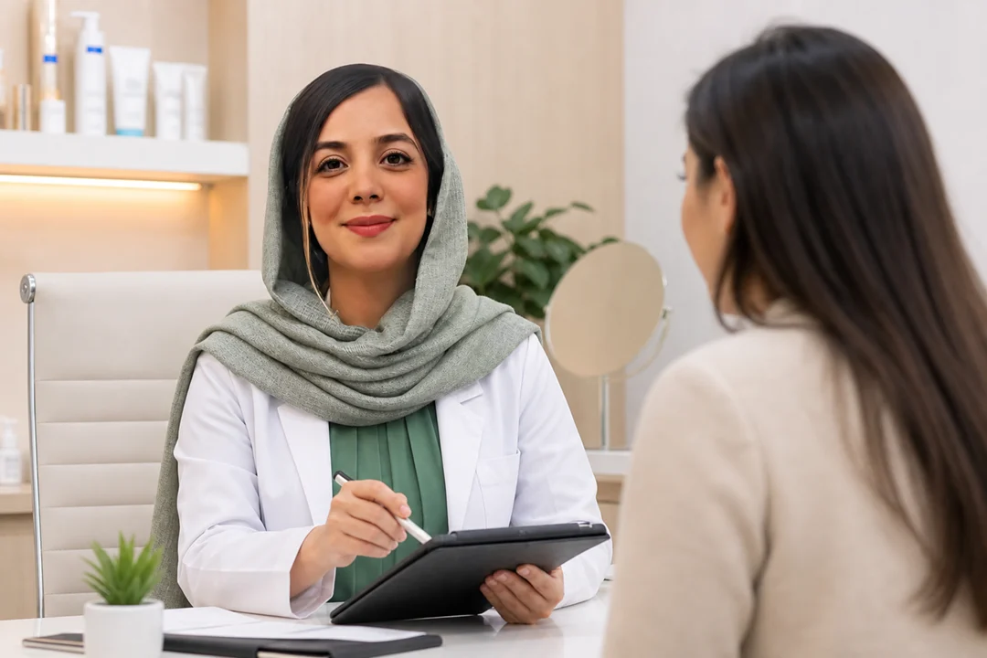 مشاوره تخصصی قبل از خدمات زیبایی در کلینیک